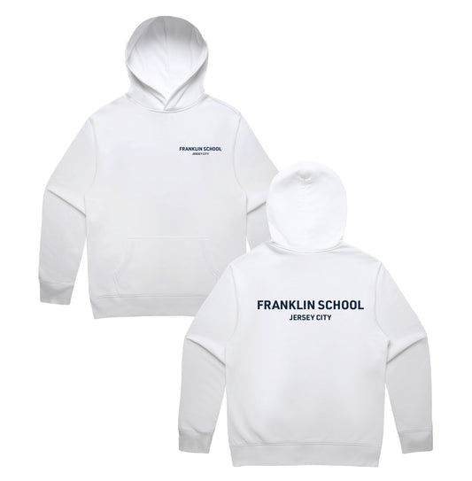 FRANKLIN UNISEX RELAXED FIT HOODIE COLOR: WHITE