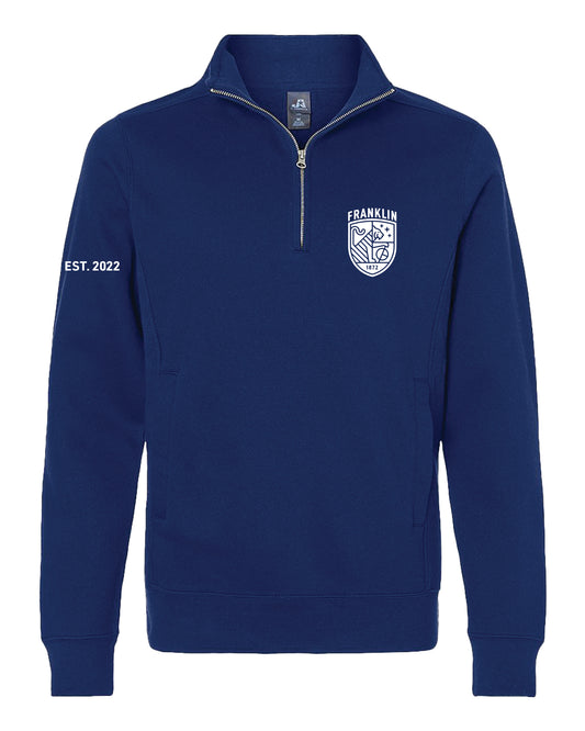 FRANKLIN UNISEX HEAVY WEIGHT FLEECE 1/4 ZIP COLOR: NAVY